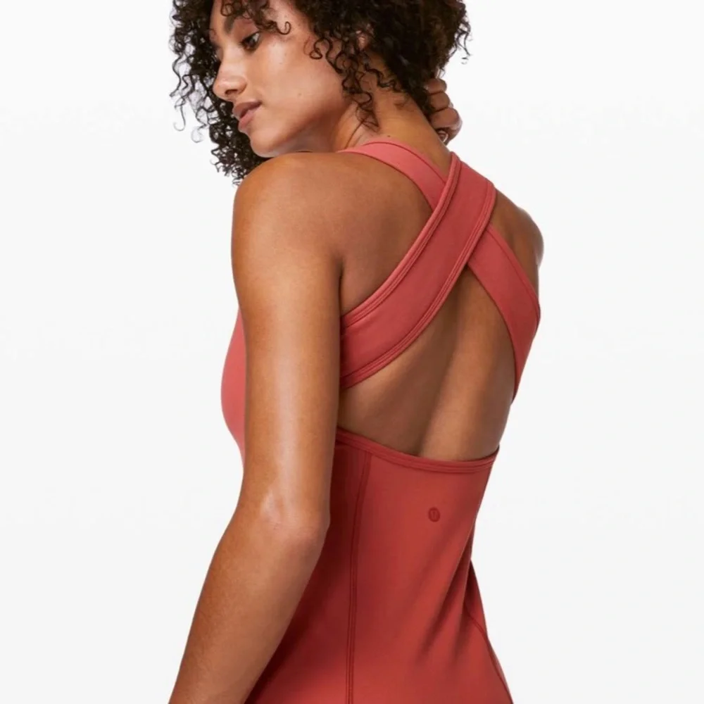 Lululemon Women’s Picnic Play Dress in Brick Rose - Bodycon Midi Dress